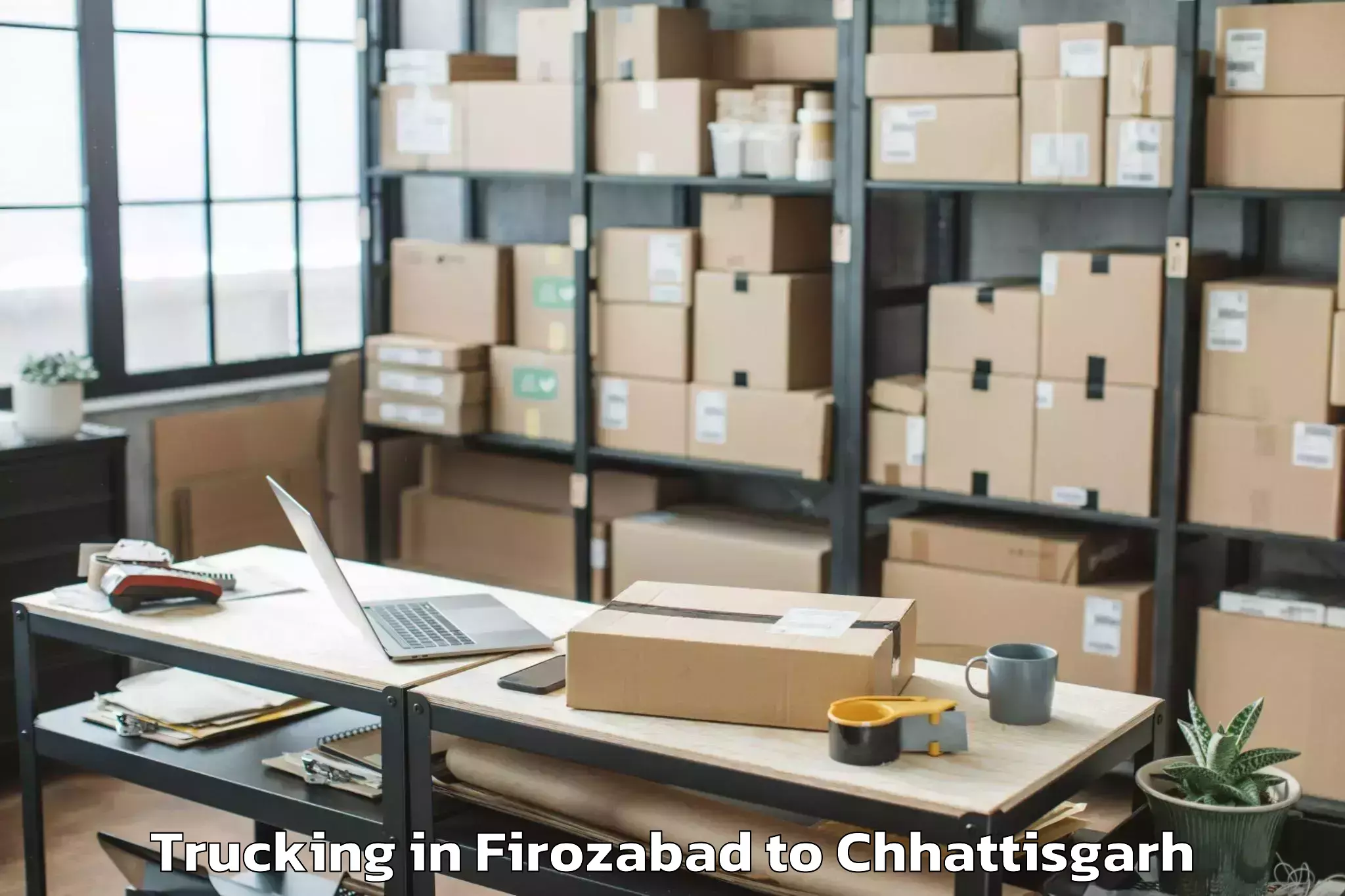 Professional Firozabad to Udaipur Dharamjaigarh Trucking